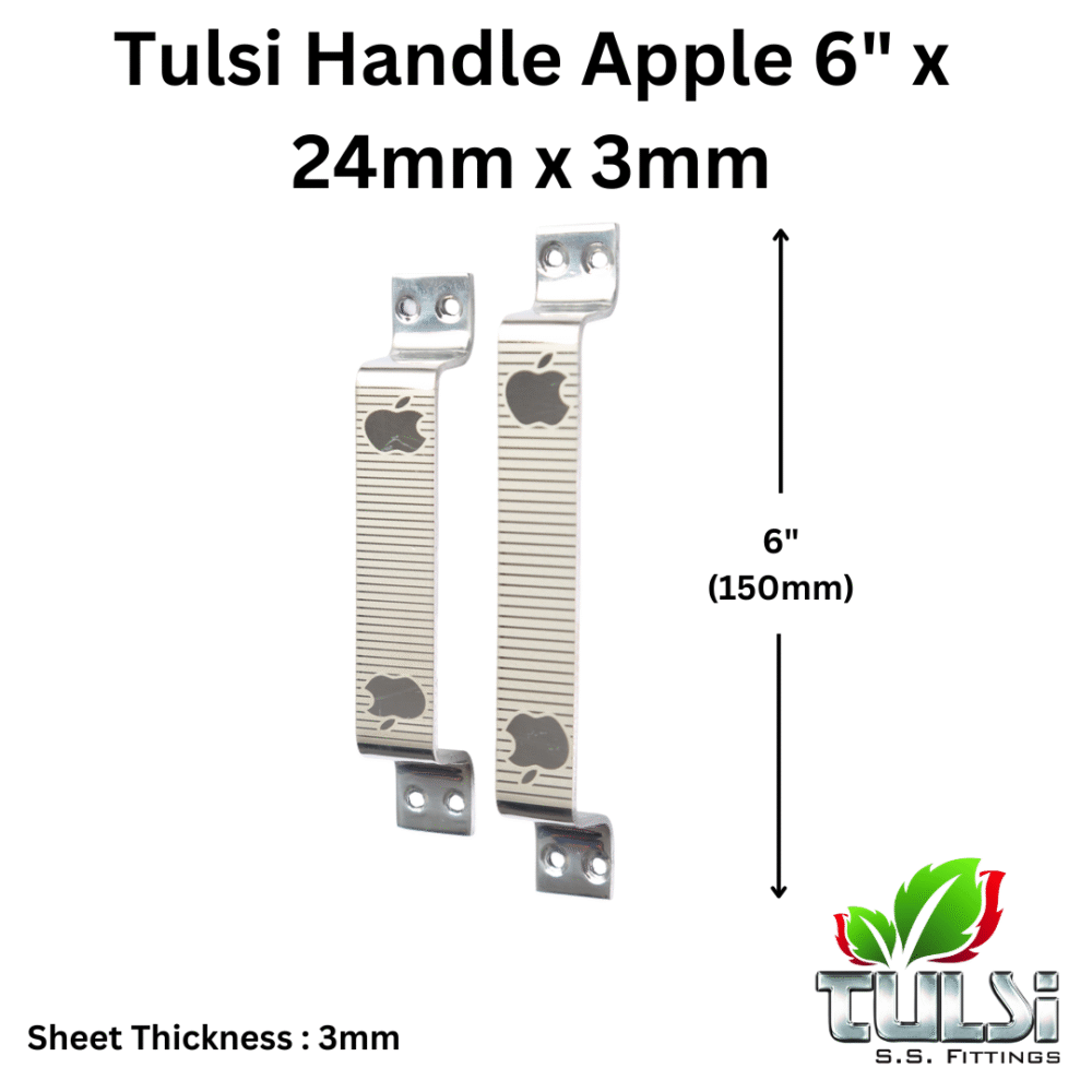 Tulsi Door Kit Laser Apple 10" Stainless Steel (Pack of 1Set) - Image 4