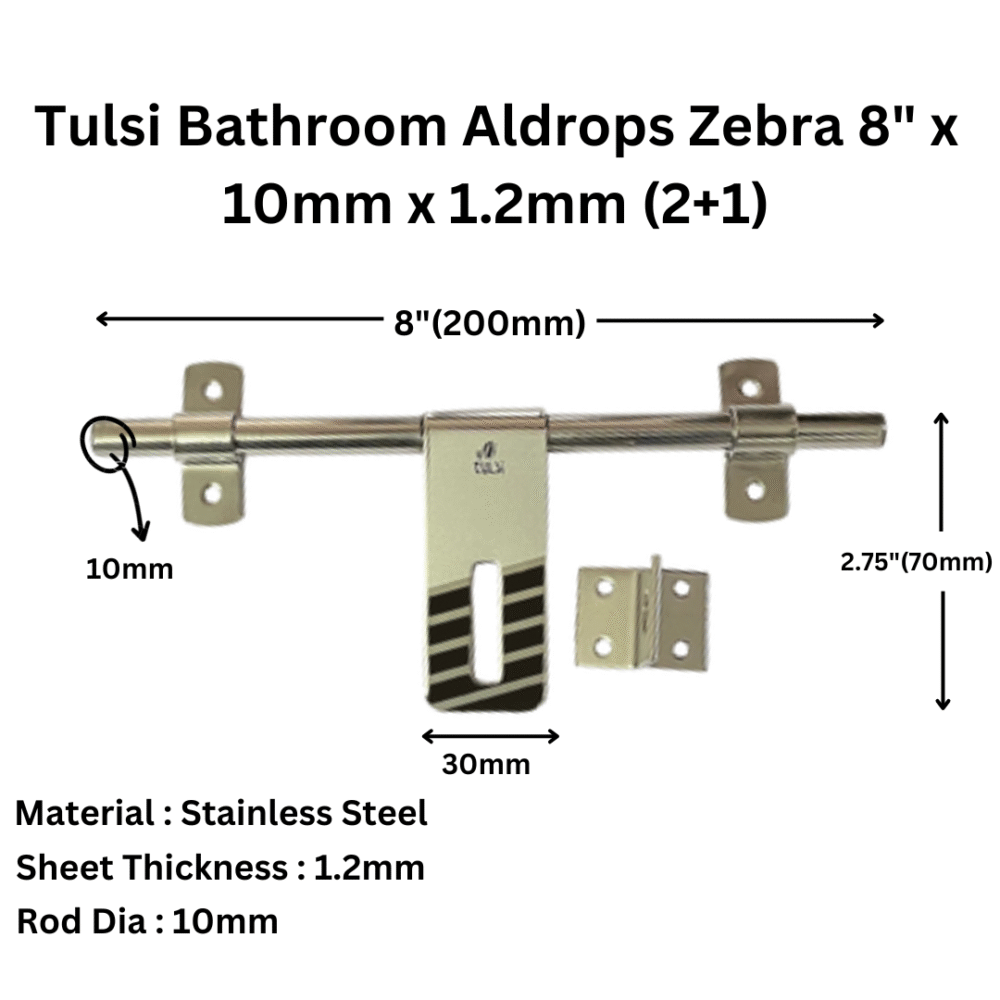Bathroom Aldrops Zebra 8 x 10mm x 1.2mm (2+1)