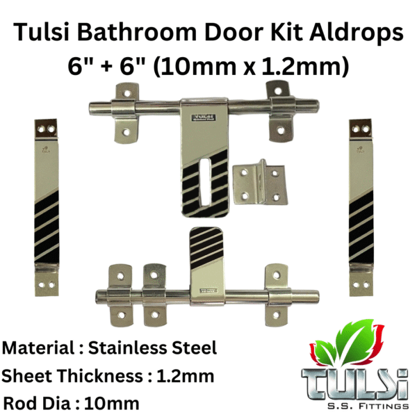 Bathroom Door Kit Aldrops Zebrz 6 + 6 (10mm x 1.2mm)