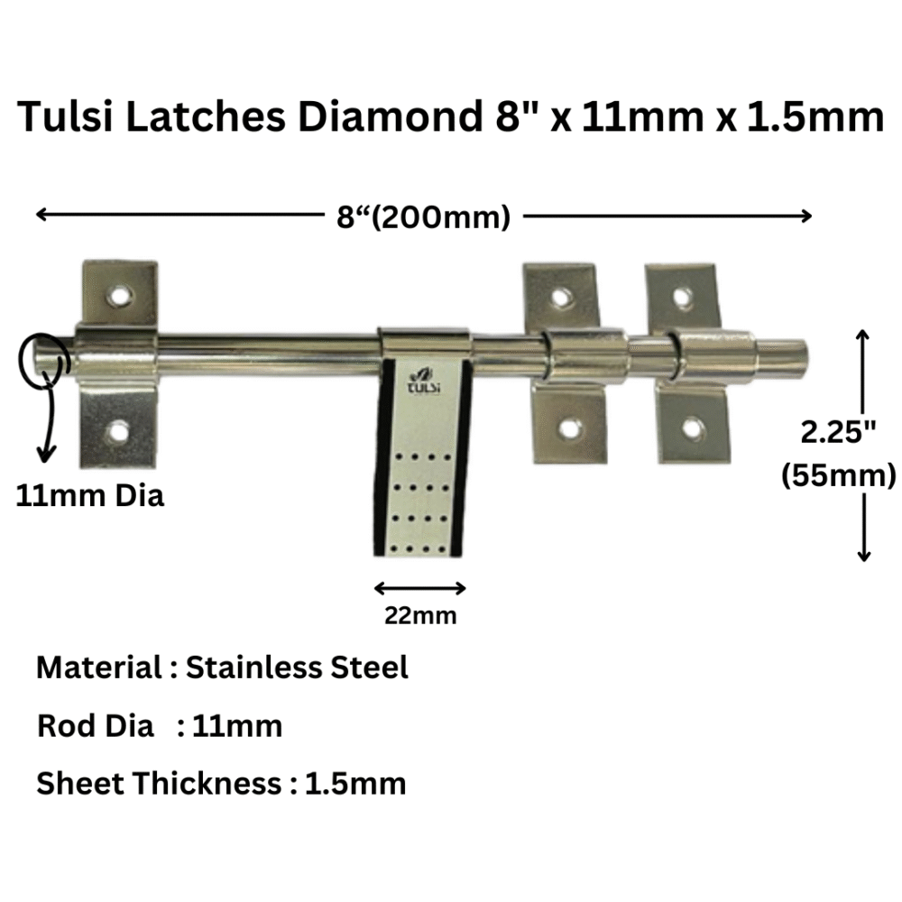 Latches Diamond 8 x 11mm x 1.5mm