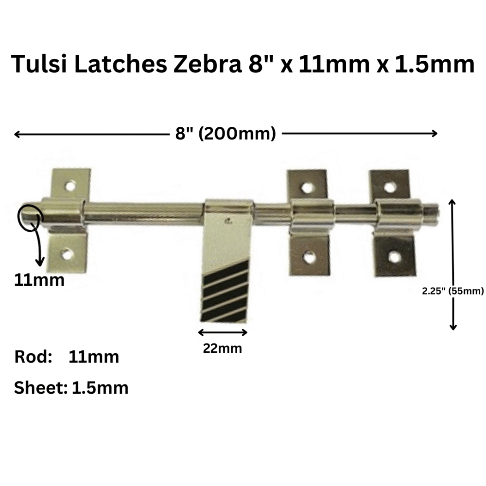 Latches Zebra 8 x 11mm x 1.5mm