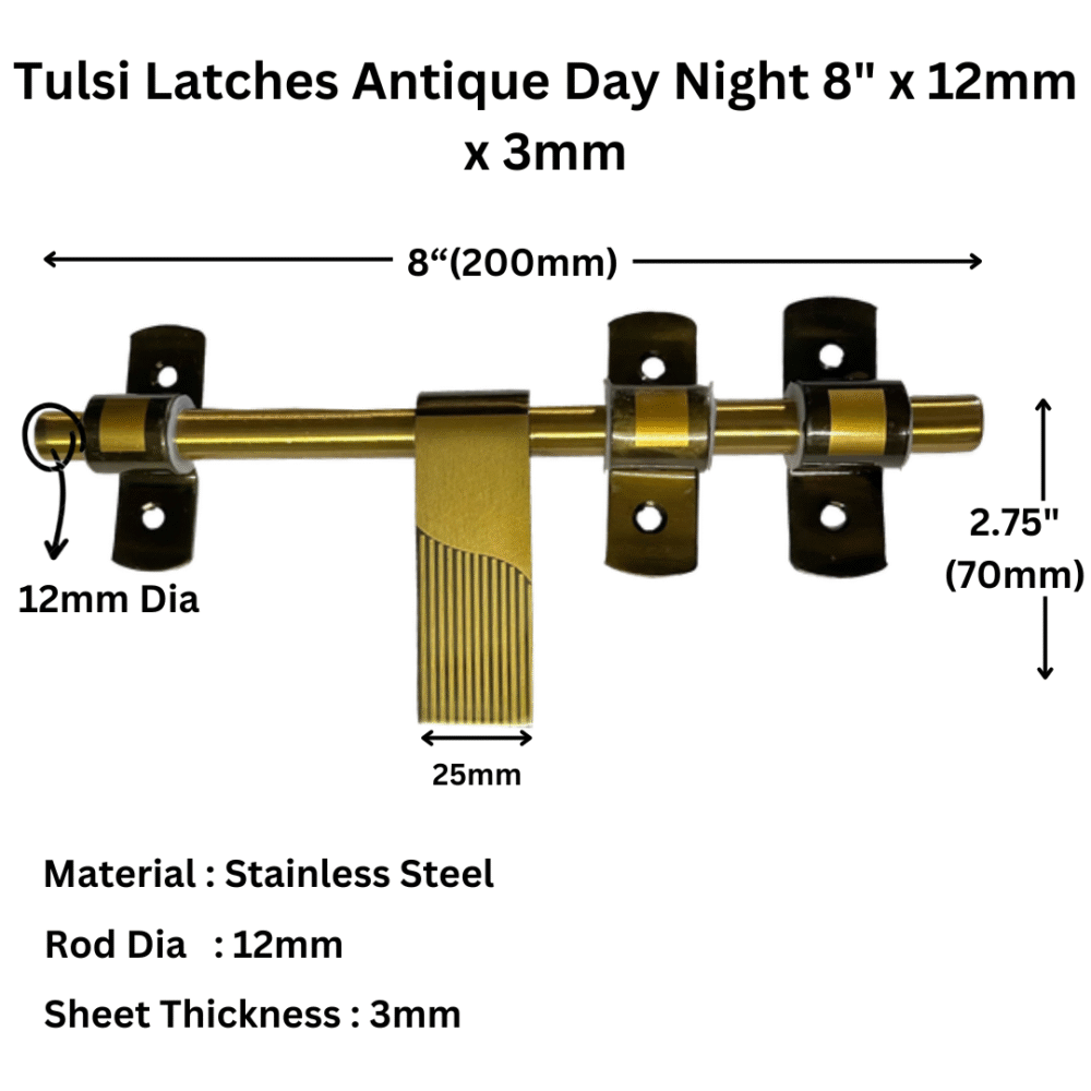 Latches Antique Day Night 8 x 12mm x 3mm